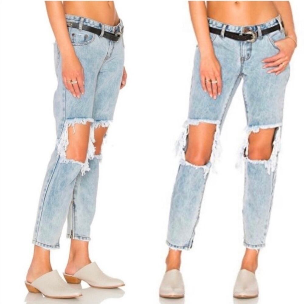 One Teaspoon Freebirds Distressed Low Rise Jeans Size 27